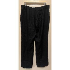 Lauren Ralph Lauren 100% Linen Pants Black High Rise Wide Leg Lined Womens Sz 16